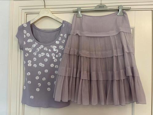 Marccain lila wijde stroken rok en topje  pailletten mt 36, Kleding | Dames, Jurken, Zo goed als nieuw, Maat 36 (S), Paars, Ophalen of Verzenden