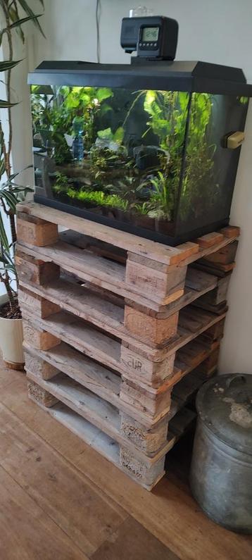 Mooie aquarium kast sokkel, dressoir, boekenkast van pallets beschikbaar voor biedingen