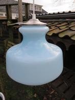 Vintage opaline lichtblauwe glazen hanglamp, Ophalen of Verzenden
