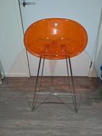 Gliss 906 Kruk - Transparant Oranje - lage uitvoering, Ophalen, Met voetsteun, 60 tot 90 cm, Metaal