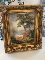 Heel mooi geschilderd  schilderij met gave lijst /landschap, Antiek en Kunst, Ophalen of Verzenden