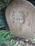 oud TERRACOTTA ORNAMENT met ENGELENHOOFD / engel, tuin, Ophalen, Zo goed als nieuw