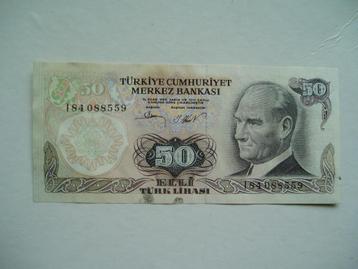 814. Turkije, 50 lirasi 1970(1976) VF Atatürk. beschikbaar voor biedingen