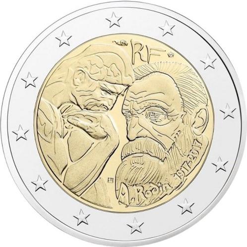 2 euro Frankrijk “100e Sterfdag Auguste Rodin’’ UNC 2017, Postzegels en Munten, Munten | Europa | Euromunten, Losse munt, 2 euro