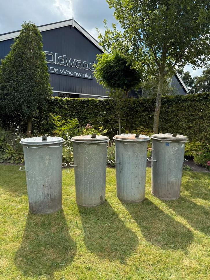 Zware grote vuilnisbak zinken vuilnis emmer groot zink, Tuin en Terras, Tuinwanddecoratie, Ophalen