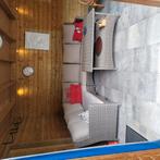 Mooie Loungeset, incl. Tafel met glasplaat., Ophalen, Zo goed als nieuw, Wicker