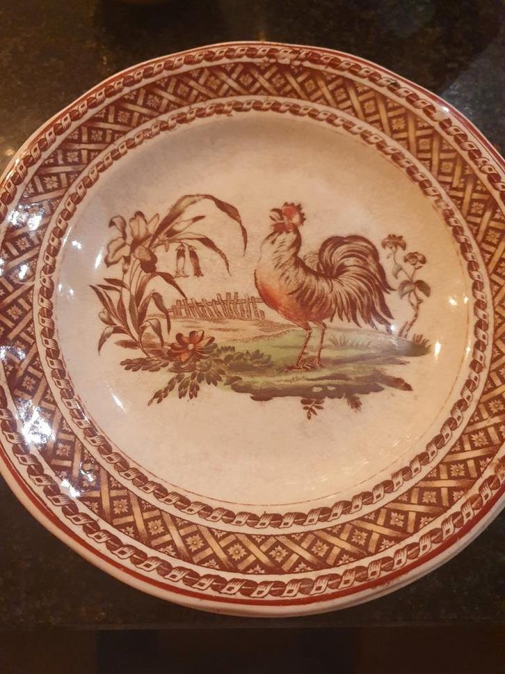 3 Petrus Regout Borden Haan - Goede Staat, Antiek en Kunst, Antiek | Keramiek en Aardewerk, Ophalen of Verzenden