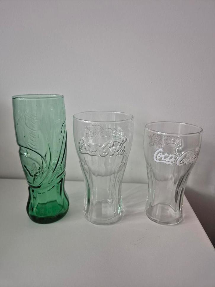 3 Coca Cola Glazen, Huis en Inrichting, Keuken | Keukenbenodigdheden, Gebruikt, Ophalen of Verzenden