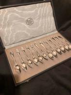 12 Zilveren theelepeltjes in Cassette, Antiek en Kunst, Ophalen of Verzenden, Zilver