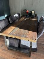 Prachtige houten oud Indische eettafel, Ophalen, Gebruikt, 200 cm of meer, 50 tot 100 cm