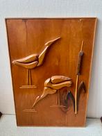 Houten Wandpaneel - Intarsia Vogels - 1969, Ophalen of Verzenden