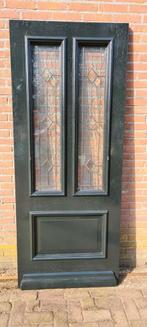 Hardhouten voordeur 83x201,5cm thermopane glas in lood, Doe-het-zelf en Verbouw, Deuren en Horren, Ophalen, 80 tot 100 cm, Nieuw