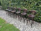 Thonet barkrukken met rug en armleuning, Met voetsteun, 60 tot 90 cm, Ophalen of Verzenden, Hout