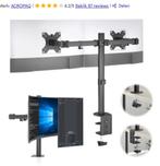 Monitor arm voor 2 beeldschermen: ideaal voor (thuis)kantoor, Ophalen, Zo goed als nieuw, Acropaq, In diepte verstelbaar