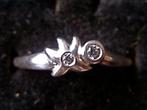 Zilveren 925 zilver ring 2 maal zirkonia / kristal mt 16.5, Met kristal, Overige kleuren, Verzenden, Nieuw