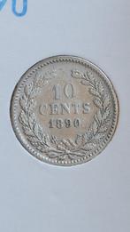 10 cent 1890, Postzegels en Munten, Munten | Nederland, Koning Willem III, Zilver, Ophalen of Verzenden, 10 cent