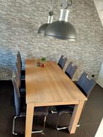 Massief Eikenhout tafel 180cm x90cm +6stoelen te koop, Ophalen, Gebruikt, Eikenhout, 50 tot 100 cm