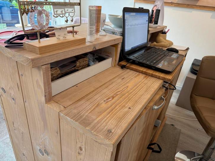 Steigerhouten Toonbank / Balie, Huis en Inrichting, Barren, Gebruikt, Ophalen