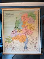 Originele schoolwandkaart - Afsluitdijk van het Deltaplan, Antiek en Kunst, Ophalen