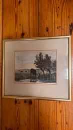 Litografie P stortenbeker met koe, Ophalen