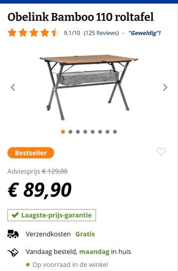Campingtafel / kampeertafel opvouwbaar 110 cm beschikbaar voor biedingen