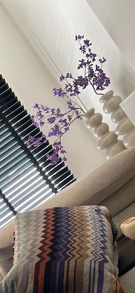 Paarse Bessentakken Kunsttakken 6 silka kunstbloemen, Antiek en Kunst, Antiek | Woonaccessoires, Verzenden