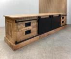 Industrieel landelijk tv meubel dressoir met schuifdeuren, Ophalen, Industrieel landelijk modern klassiek design televisie meubel