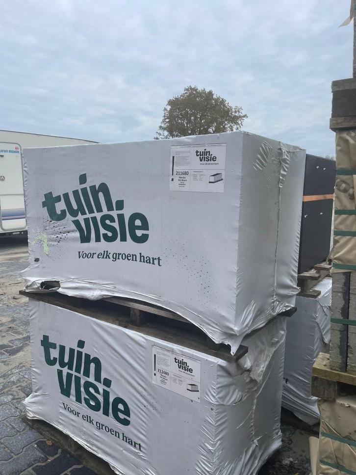 RESTPARTIJ Mondo Facet 60x60x4cm Pit Black, Tuin en Terras, Tegels en Klinkers, Nieuw, Terrastegels, Beton, 10 m² of meer, Gecoat