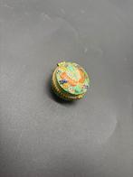 Antiek Cloisonné pillendoosje met vlindermotief, Ophalen of Verzenden