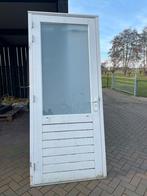Merbau deur, wit gegrond, Ophalen, Gebruikt, 80 tot 100 cm, Buitendeur