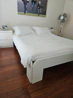 2 persoonsbed inclusief matras en nachtkastjes., Huis en Inrichting, Slaapkamer | Bedden, Ophalen, Gebruikt, Wit, Tweepersoons