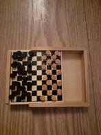 Houten Damspel Reisformaat, Een of twee spelers, Onbekend, Ophalen of Verzenden, Zo goed als nieuw