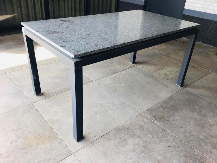 Granieten Eettafel, 160x90x78cm - 4 tot 6 persoons, TEAB, Huis en Inrichting, Tafels | Eettafels, Gebruikt, 50 tot 100 cm, 150 tot 200 cm