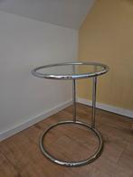 Leitmotiv Bijzettafel Chroom met glasblad, Minder dan 55 cm, Gebruikt, Rond, Glas