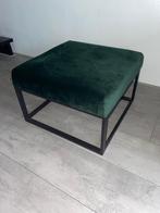 Groene velvet poef (vierkant 60 bij 60), Huis en Inrichting, Ophalen, Zo goed als nieuw, Metaal, 50 tot 75 cm