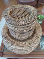 Brocante bord 18 borden onderborden Myanmar Birma riet, Ophalen of Verzenden