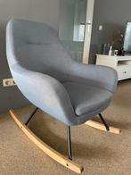 Zgan grijs/blauwe stof schommelstoel, Huis en Inrichting, Fauteuils, Ophalen, Zo goed als nieuw, Stof