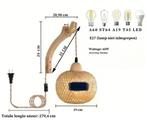 Rotan wandlamp, Huis en Inrichting, Lampen | Wandlampen, Ophalen of Verzenden, Nieuw