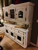 Wit geschilderde degelijke mooie grenenkast, Huis en Inrichting, Ophalen, Gebruikt, 150 tot 200 cm, 150 tot 200 cm