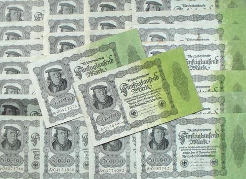 Duitsland lot met 30x 50.000 mark 1922, Postzegels en Munten, Bankbiljetten | Europa | Niet-Eurobiljetten, Duitsland, Ophalen of Verzenden