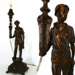Antieke tafellamp lamp met mijnwerker ca. 1920 mijnen, Antiek en Kunst, Ophalen of Verzenden
