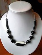 Art Deco collier van Jakob Bengel, van chroom en zwart-wit g, Ophalen, Zo goed als nieuw, Overige kleuren, Overige materialen