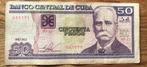 Cuba 50 pesos 2012 circulatie nominaal 2€ nr 051171, Los biljet, Ophalen of Verzenden, Noord-Amerika