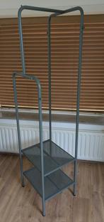 IKEA NIKKEBY Metalen kledingrek groen met 2 planken, Ophalen, Minder dan 50 cm, Gebruikt, Met hangruimte