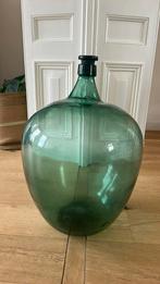 Grote groene glazen mandfles – eyecatcher van 70 cm hoog, Ophalen, Overige kleuren, 50 tot 75 cm, Glas