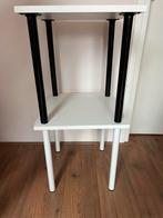 Witte Bijzettafel 2x 1 koop, Huis en Inrichting, 45 tot 60 cm, Minder dan 55 cm, Gebruikt, Vierkant