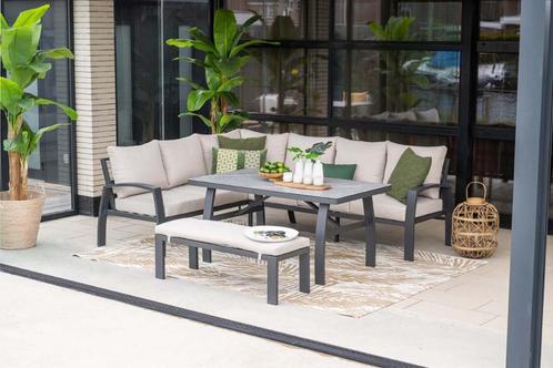 Tuinset Vasano, Tuin en Terras, Tuinsets en Loungesets, Nieuw, Tuinset, Aluminium, 6 zitplaatsen, Bank, Eettafel, Ophalen