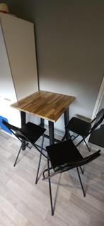 tafel met stoelen, Huis en Inrichting, Ophalen, 100 tot 150 cm, Vierkant, 50 tot 100 cm