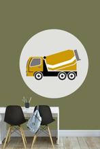 Muursticker Cirkel Cementwagen Oker Designed4Kids, Designed4Kids, Nieuw, Ophalen of Verzenden, Designed4kids@live.nl