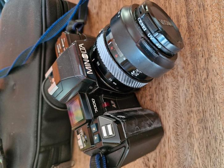 Minolta 7000AF + 2 lenzen + flitser, Audio, Tv en Foto, Fotocamera's Analoog, Gebruikt, Spiegelreflex, Minolta, Ophalen